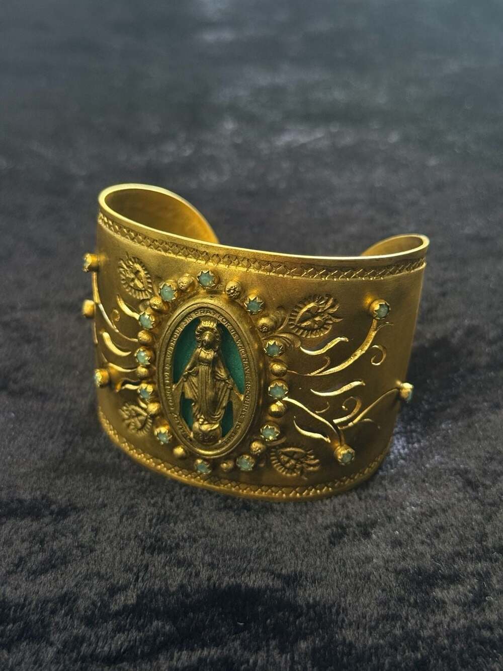 VSA Designs Milagrosa Cuff Bracelet in Gold with Miraculous Medal